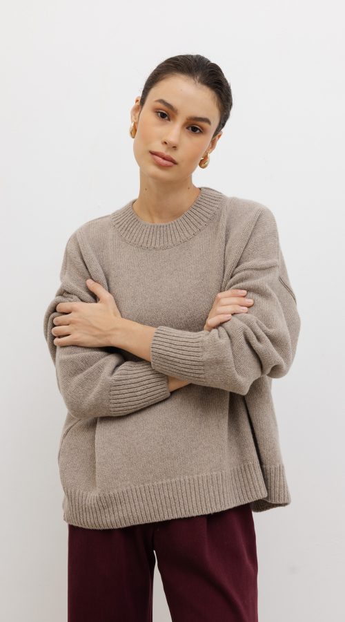 wełniany sweter ines taupe