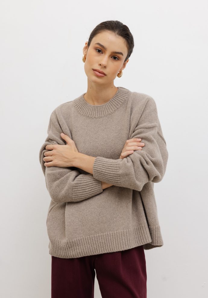 wełniany sweter ines taupe