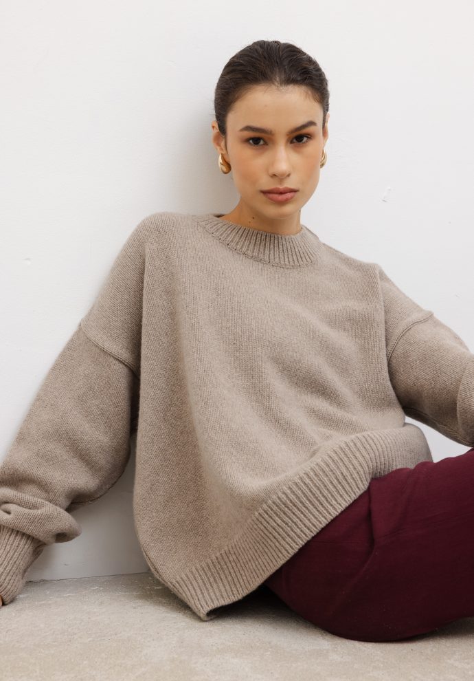 wełniany sweter ines taupe