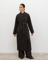 wełniany płaszcz harper ciemno brązowy