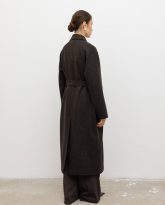 wełniany płaszcz harper ciemno brązowy