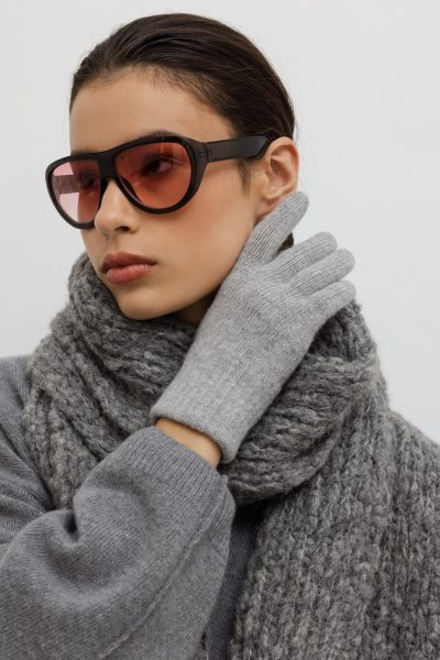 WEŁNIANE RĘKAWICZKI INES szare