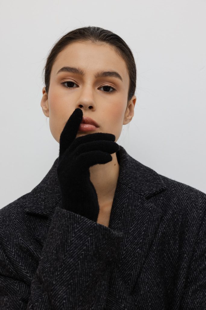 wełniane rękawiczki ines czarne