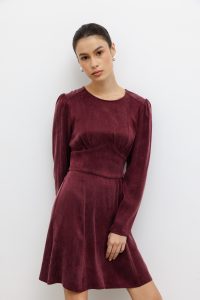 SUKIENKA TIFFANY Z LYOCELLU BURGUNDOWA