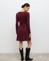 SUKIENKA TIFFANY Z LYOCELLU BURGUNDOWA