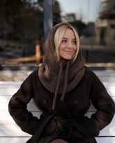 wełniana balaclava brązowa