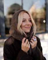 wełniana balaclava brązowa