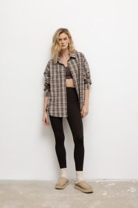 KOSZULA ANA KRATA BEŻOWO- BRĄZOWA