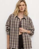 koszula ana beżowo-brązowa