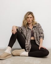 koszula ana beżowo-brązowa