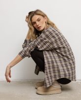 koszula ana beżowo-brązowa