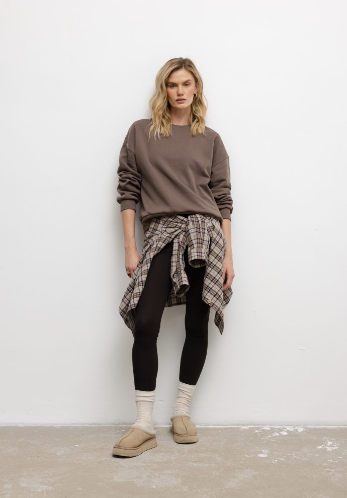 koszula ana beżowo-brązowa