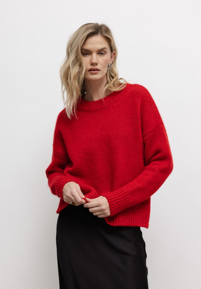 wełniany sweter jessie czerwony