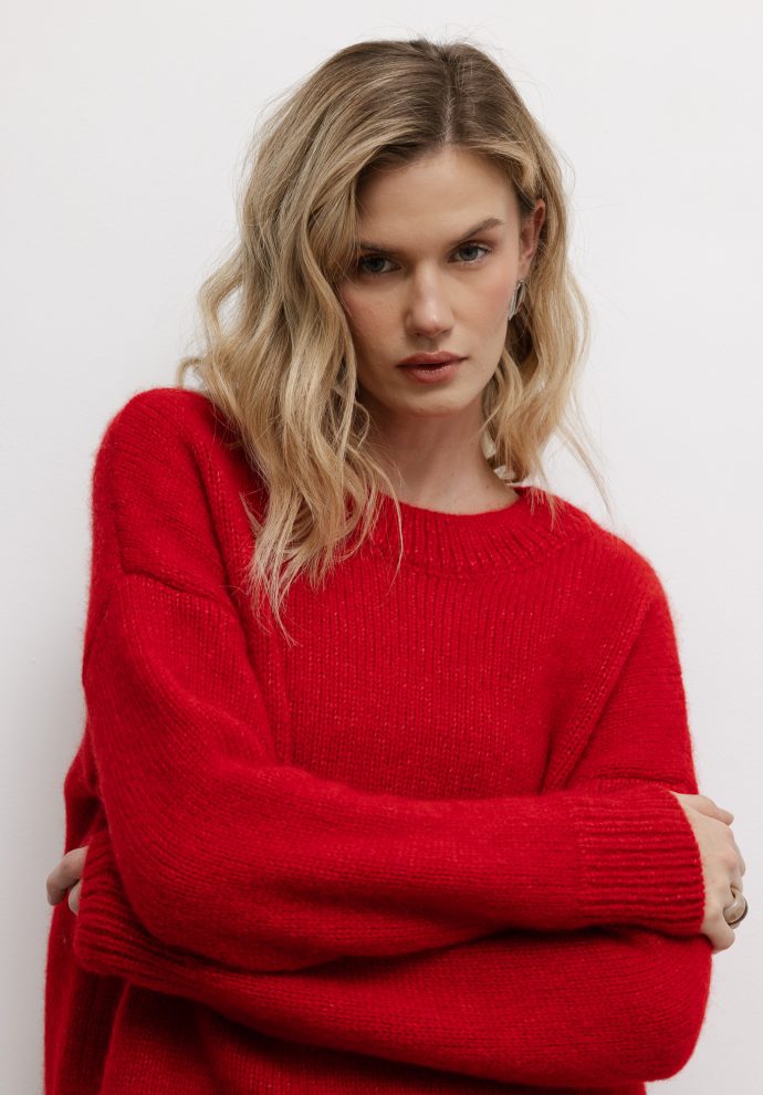 wełniany sweter jessie czerwony