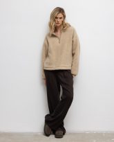 wełniana bluza teddy beżowa