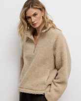 wełniana bluza teddy beżowa