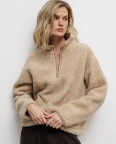 wełniana bluza teddy beżowa