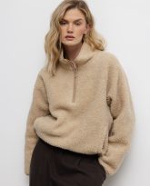 wełniana bluza teddy beżowa