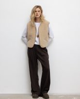 wełniana kamizelka teddy beżowa