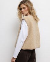 wełniana kamizelka teddy beżowa