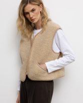 wełniana kamizelka teddy beżowa