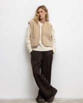 wełniana kamizelka teddy beżowa