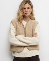 wełniana kamizelka teddy beżowa