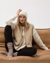 wełniana kamizelka teddy beżowa