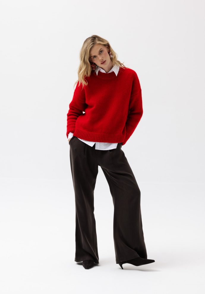 wełniany sweter jessie czerwony