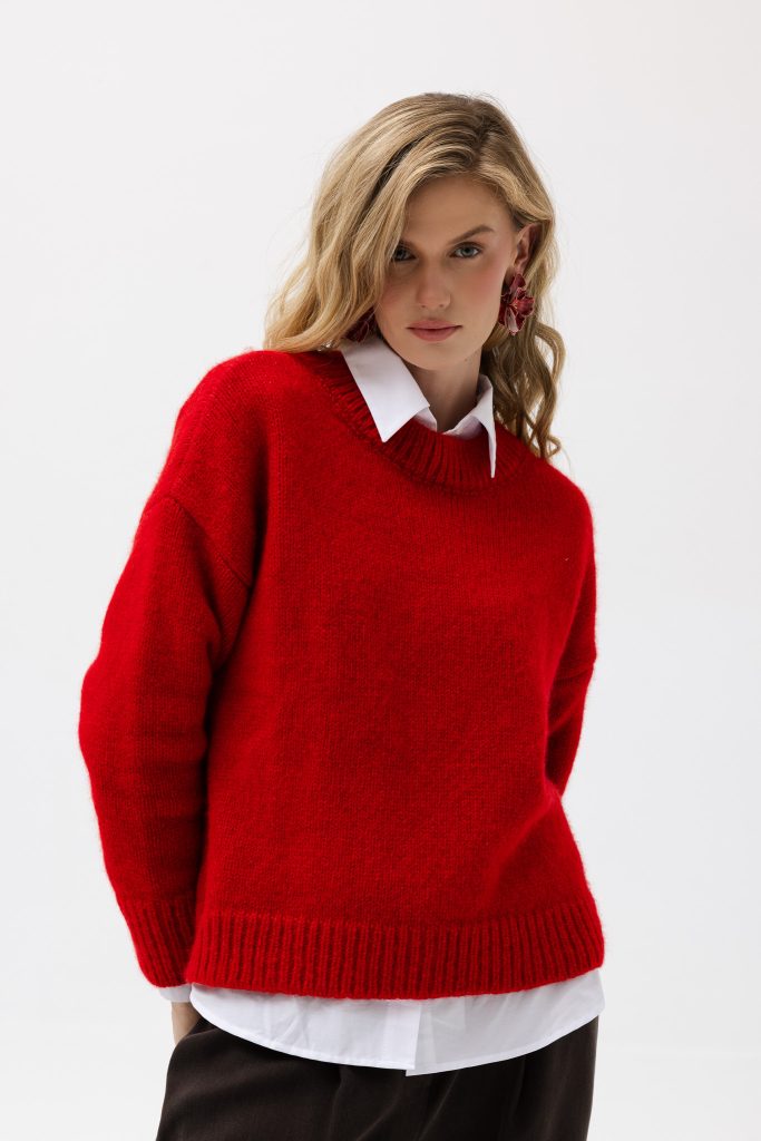 wełniany sweter jessie czerwony