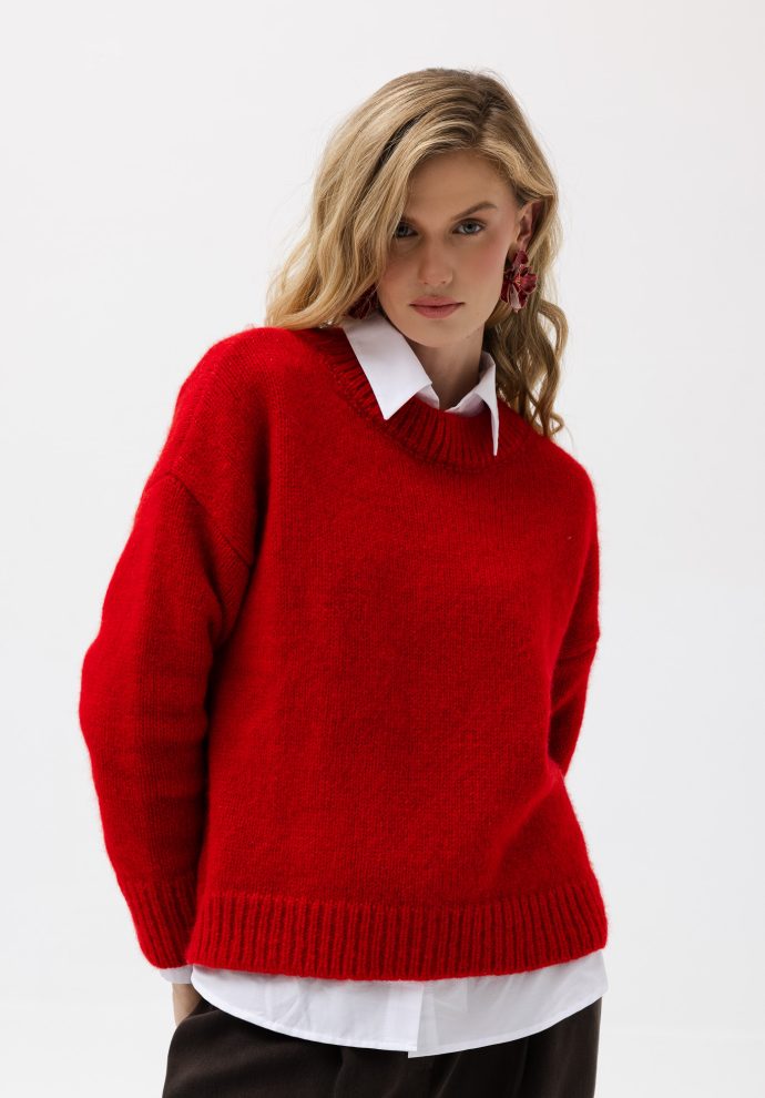 wełniany sweter jessie czerwony