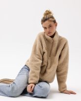 wełniana bluza teddy beżowa