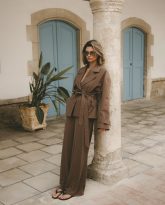 krótki trencz pablo brązowy