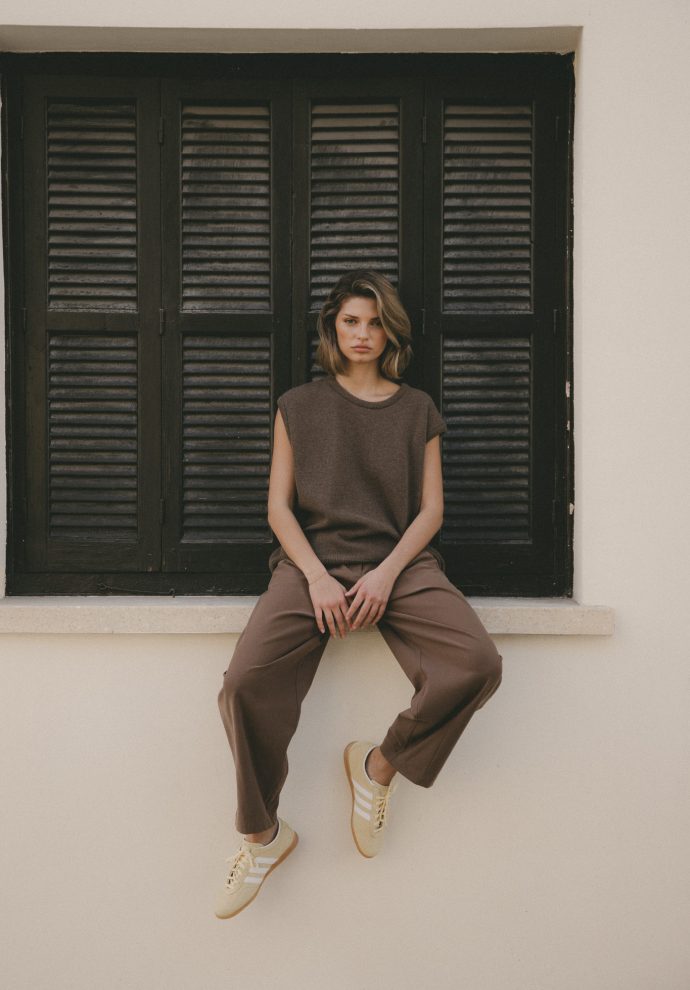 spodnie pablo brązowe