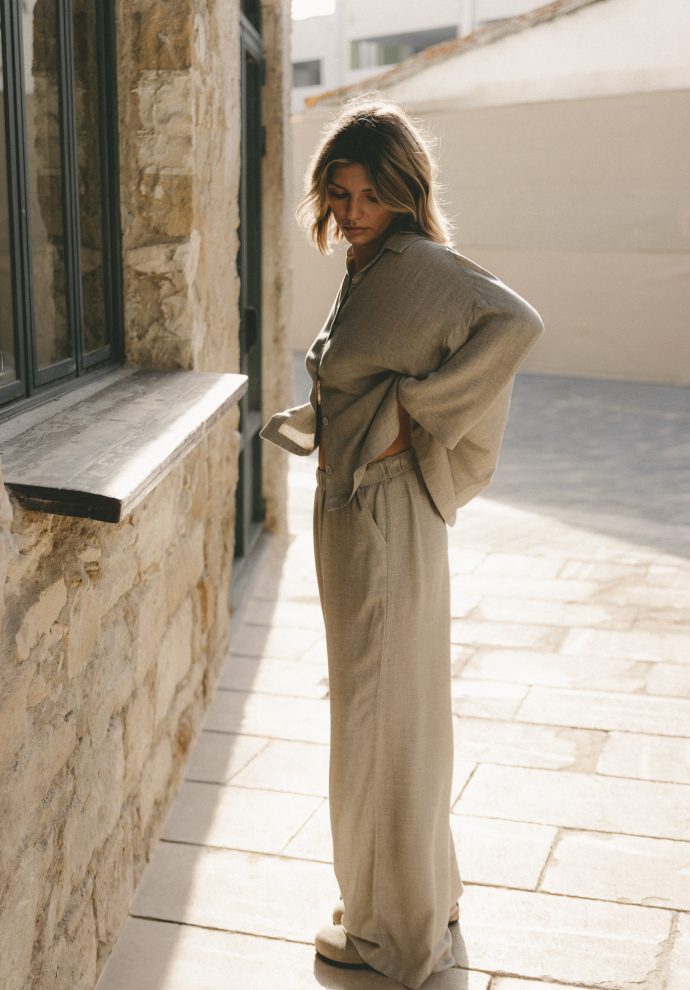 KOSZULA MEL MELANŻ OLIWKA