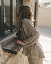 KOSZULA MEL MELANŻ OLIWKA