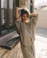 KOSZULA MEL MELANŻ OLIWKA