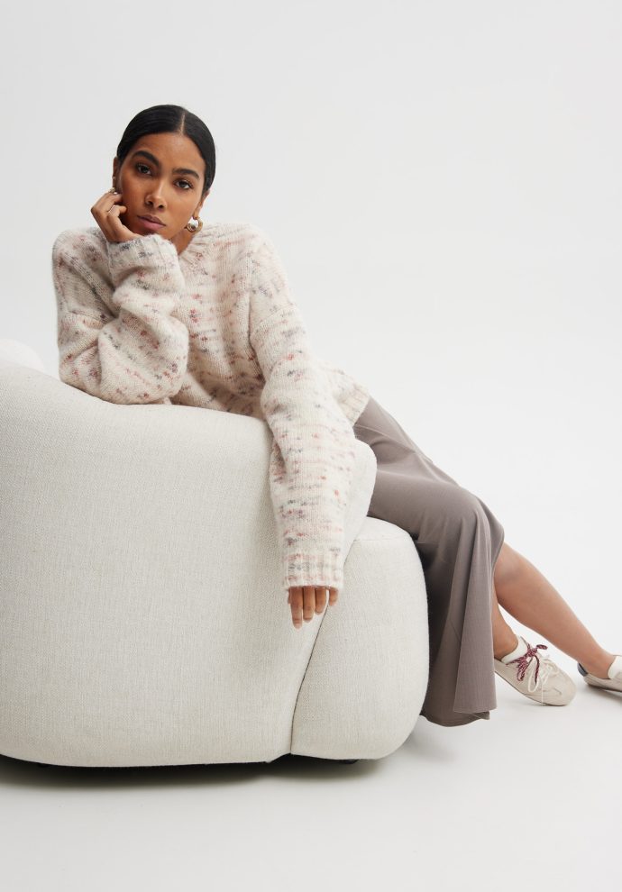 WEŁNIANY SWETER PETRA ECRU