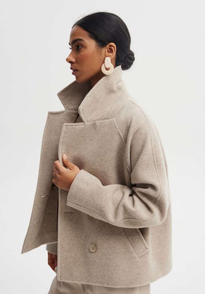 WEŁNIANA KURTKA WILLOW BEŻOWA