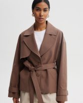 krótki trencz pablo brązowy