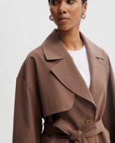 krótki trencz pablo brązowy