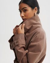 krótki trencz pablo brązowy