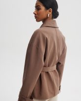 krótki trencz pablo brązowy