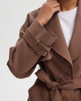 krótki trencz pablo brązowy