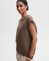 WEŁNIANA KAMIZELKA LAURA BRĄZOWA