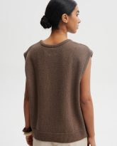 WEŁNIANA KAMIZELKA LAURA BRĄZOWA