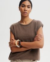 WEŁNIANA KAMIZELKA LAURA BRĄZOWA