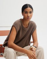 WEŁNIANA KAMIZELKA LAURA BRĄZOWA