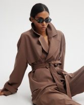 krótki trencz pablo brązowy