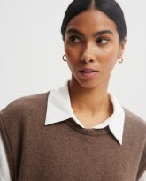 WEŁNIANA KAMIZELKA LAURA BRĄZOWA